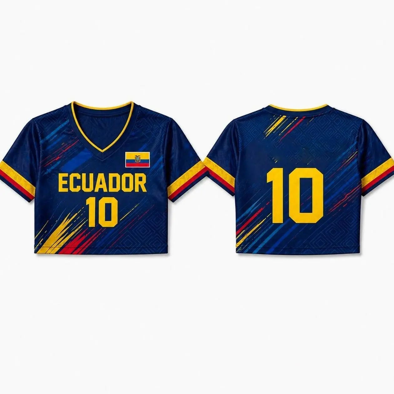 Ecuador Soccer Women Crop Top Jersey, North America Football Party, Gift for Soccer Fan