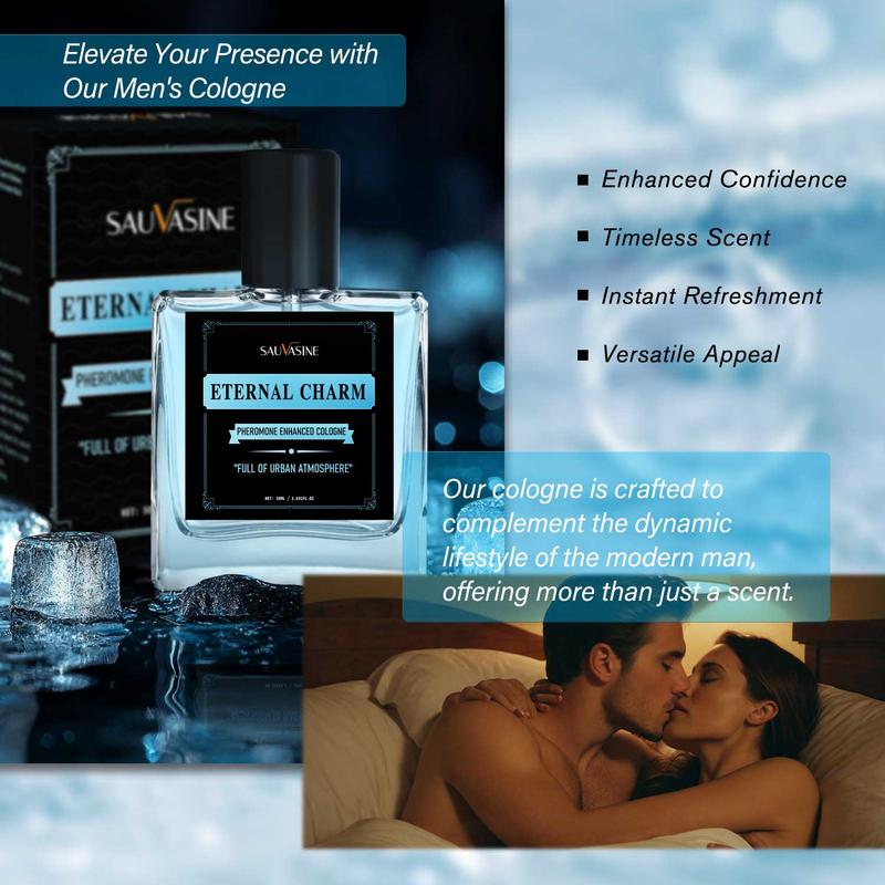 3.4 Fl oz SAUVASINE ETERNAL CHARM Cologne for Men, Pheromone Cologne for Men,Perfume Para Hombre, Men's Aftershave Scent with Elegant Blend Formula Invigorating Fragrances
