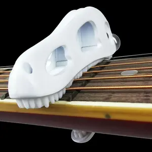 Dragon Skull Guitar Capo - Zinc Alloy Clamp with  , Universal Adjustable Capo for Acoustic/Electric Guitars, Bass, Ukulele | Non-Slip Design, No Buzzing, Tyrannosaurus  Shape (White)