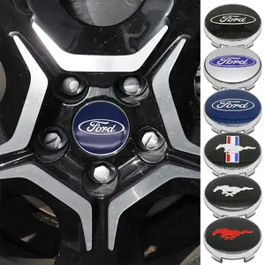 4 Piece Car Wheel HUB Center Caps + Stickers, Popular Modification Parts for Ford Focus Fiesta Ranger Mondeo Mustang Multi-Models