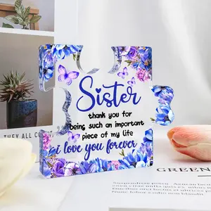 Creative Acrylic Puzzle Plaque Gift for Sisters, Mother's Day Valentine's Christmas Birthday Present, Brothers & Sisters Bonding Idea
