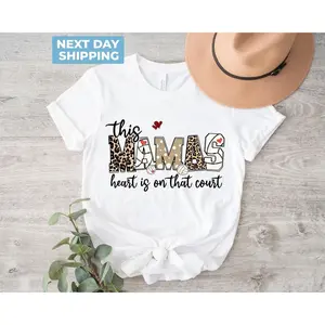 Volleyball Mom Shirt, Volleyball Gifts, Volleyball Game Day Tee, Volleyball Mama t-shirt, This Mamas Heart Is On That Court Volleyball Shirt