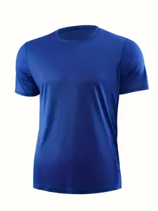 Summer New Ice Silky Fiber Fabric Quick- Mesh Breathable T-Shirt for Men, Summer Short Sleeve Fitness Clothing, Running Wear, Cycling Apparel, Workout Shirt