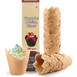 220 count  Cupcake Liners for Baking Cups,Greaseproof Cupcake Wrappers in Standard Size, paper  Muffin Liners,
