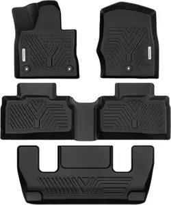 YITAMOTOR Floor Mats for 2020-2025 Ford Explorer 6 Passenger Models, All-Weather Custom Fit TPE Floor Liners Set