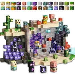 75/125pcs Desert Construction & Adventure World Magnetic Building Blocks, Ideal for Boys & Girls, Perfect for Christmas and Birthday Gifts, Enhances Hand-Eye Coordination & Creative Thinking