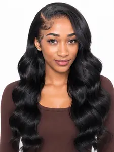 Fashion Wig  Human Hair Lace Front Wig, Glue-Less, Drawstring, Black Body Wave, Beginner-Friendly