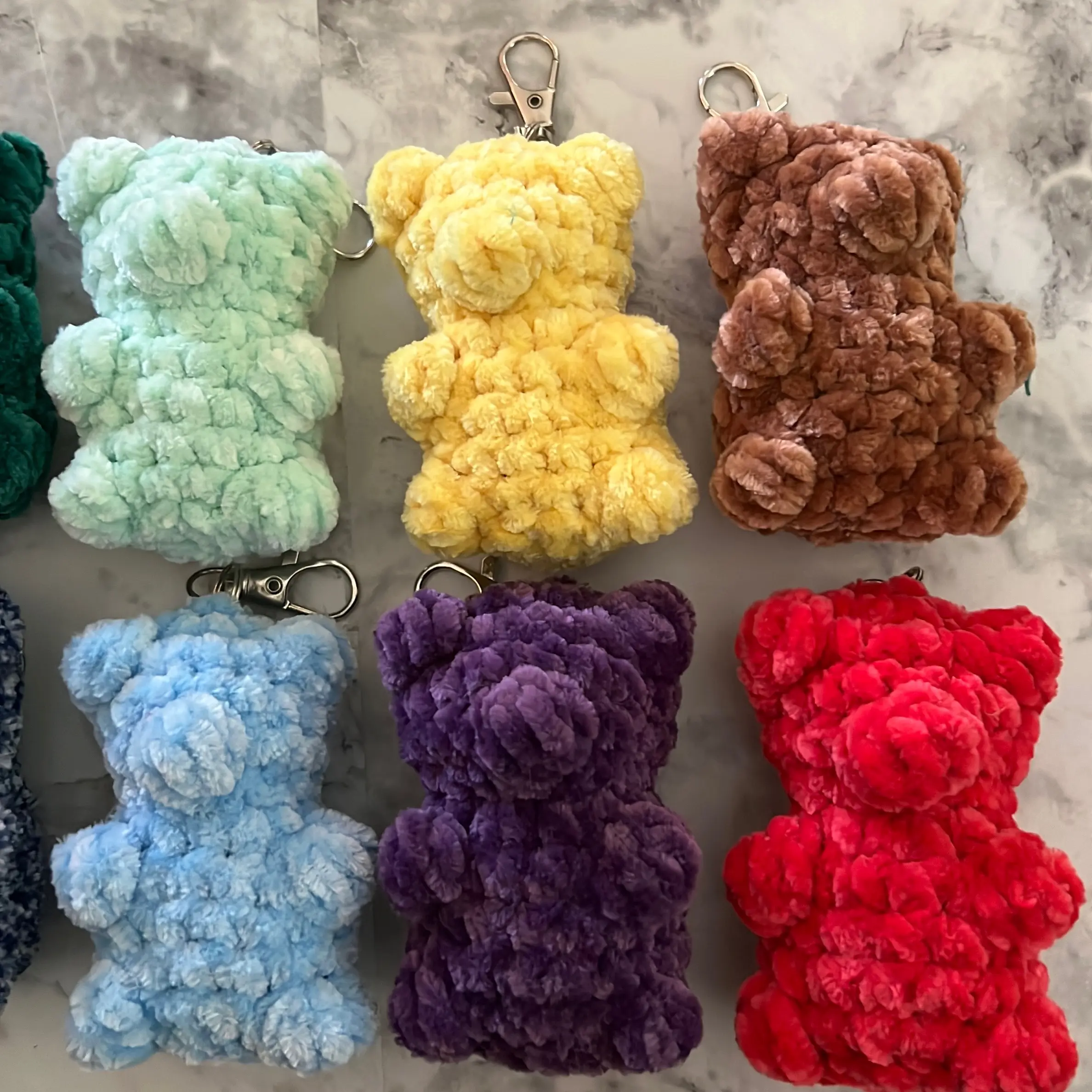 Crochet Gummy Bear Keychain - Cute and Soft Keyring Accessory