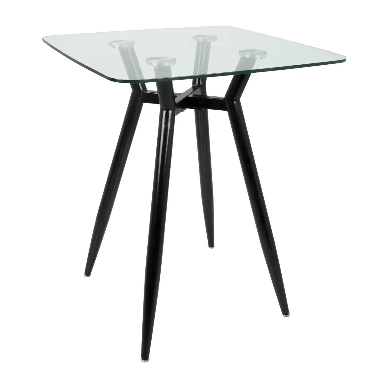 Lumisource CT-CLR3030 BKGL 36.25 x 48 x 27.75 in. Clara Counter Table, Clear Glass