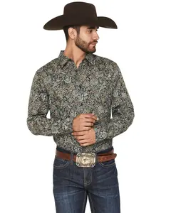 Gibson Trading Co Men's Men'S Last Call Paisley Print Long Sleeve Butt-Down - Gmsp26w20-Blk
