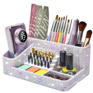 Drill Holder  28 Holes Bit For Nails Professional Tool Organizer Desk Tech Salon Diy Use - Bling Dz-white (not Including Set)