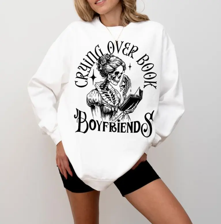 Crying Over Book Boyfriends Sweatshirt - Hoodie - Shirt, Bookish T-Shirt, Gift For Book Lover, Smut, Romantasy Tee, Smut Reader Gifts, Dark Romance Reader
