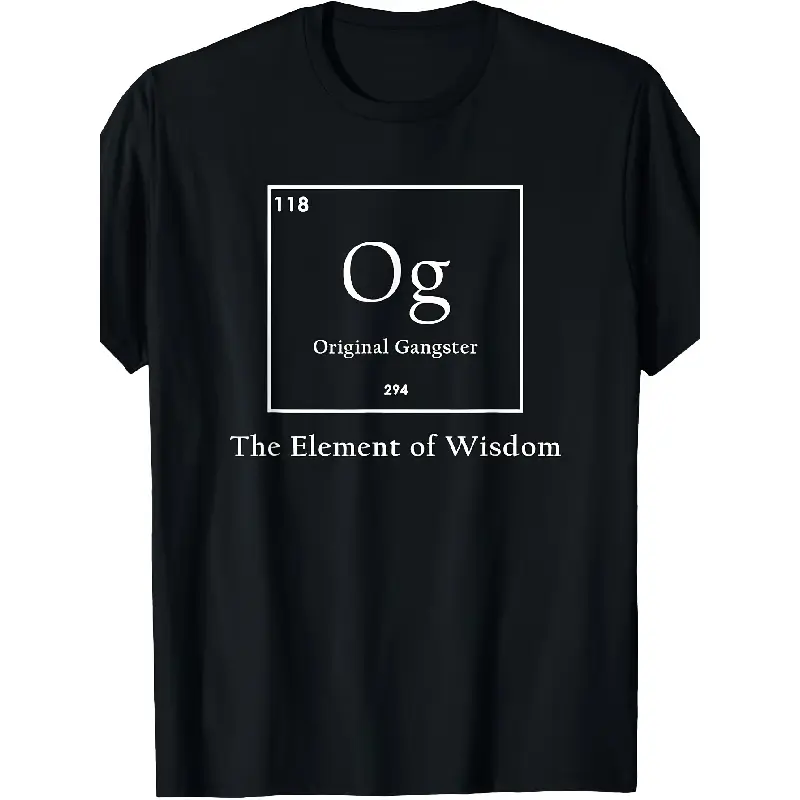 Men's Oversized Original Gangster OG Hip Hop Graphic Tee - Distressed DIY Gift, Casual Menswear Short-Sleeve Classic Black Comfortable T-Shirt for Everyday Outdoor Activities Vintage