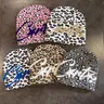 Unisex Gray Leopard (Panther Motif) Beanie - 56-58cm Grunge Aesthetic Soft Stretch Knit Skull Cap, Slouchy Script Embroidery Winter Hat, Lightweight Warm Streetwear Accessory for Fall Winter Daily Wear, Men's Skull Cap, Fashion Accessories for Women