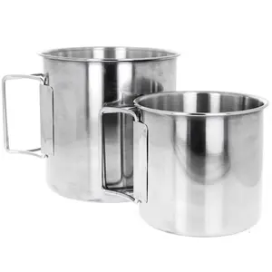 ASR Outdoor 304 Stainless Steel Coffee Mug 12oz & 22oz Portable Camping Essentials with Collapsible Handles Durable Food Safe for Hot Cold Drinks