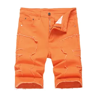 JUNBAOSS Men's Slim Fit Stretch Denim Shorts Ripped Skinny Jean Shorts for Men, Fashion Straight Comfort Flex Waist Short Jean