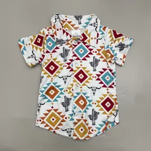 Boy Summer Tshirt Cow Cactus Western Clothes Button Top Boy Summer Clothing Boy Summer Tshirt Cow Cactus Western Clothes Button Top Boy Summer Clothing