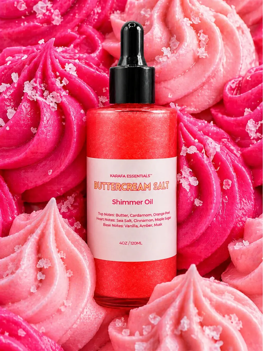 Buttercream Salt Moisturizing Body Oil Cardamom Orange Peel Amber Musk Butter Cinnamon Maple Sugar Vanilla Sea Salt by Karafa Essentials