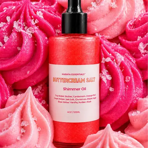 Buttercream Salt Moisturizing Body Oil Cardamom Orange Peel Amber Musk Butter Cinnamon Maple Sugar Vanilla Sea Salt by Karafa Essentials