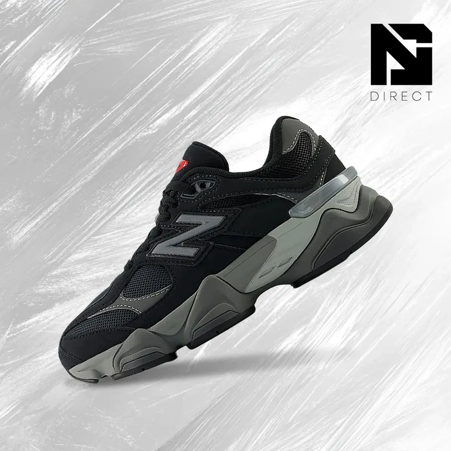 New Balance NB 9060 Black Grey (GS) Women's Lifestyle Sneakers - Vintage, Spring & Summer-Inspired, Shock-Absorbing Comfort, Gym-Streetwear Casual, Back to School - GC9060BK