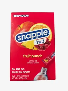 Snapple Fruit Punch Drink Mix Powder Sticks – 6 Pack, Zero Sugar Hydration On-the-Go Drink Mix Sachets, Easy Mix Refreshing Beverage Sticks