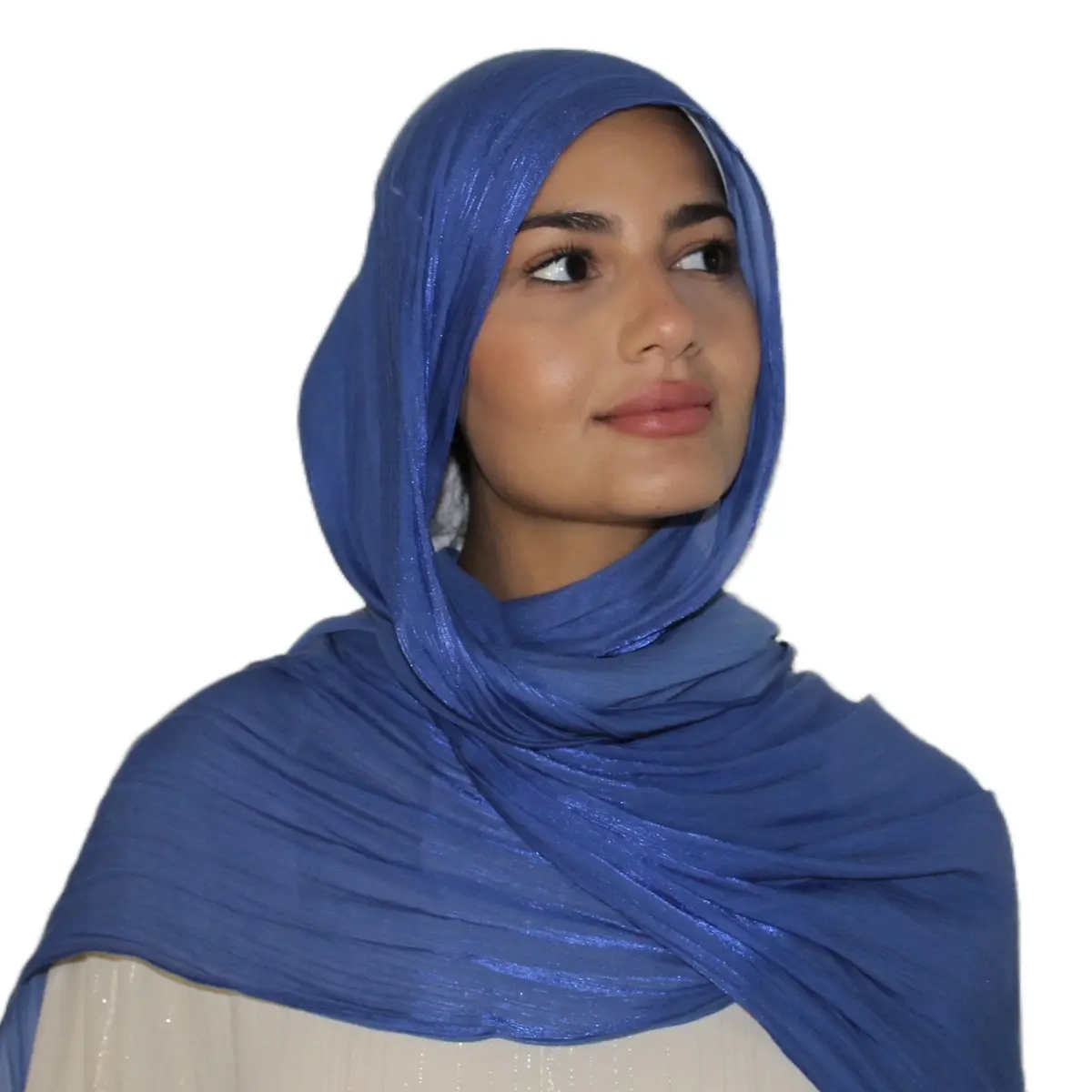 Marianas - Deep Blue Satin Hijab for Women