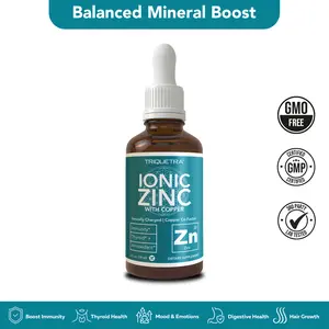 Ionic Zinc Plus Copper Liquid Concentrate | 240 Servings – Vegan, Supports Immunity, Brain & Thyroid – 2 oz. Supplement Essential