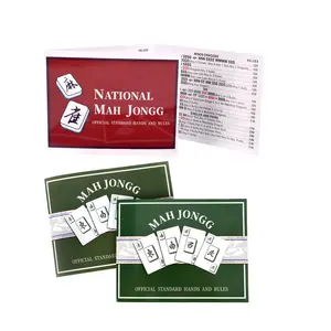 TOOUEE 4 PCS/set Waterproof Mahjong Cards, Party Card Game, Large Print Easy to Read Mah Jongg Rule Cards, Perfect Mahjong Accessories and Gifts for Beginners