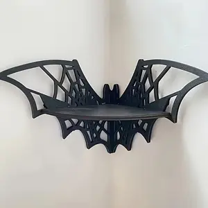 New Wooden Bat Corner Shelf, Hollow Creative Design, Wall Mounted Storage Rack, Candle Holder Stand, Home Decor Accessory, Hanging