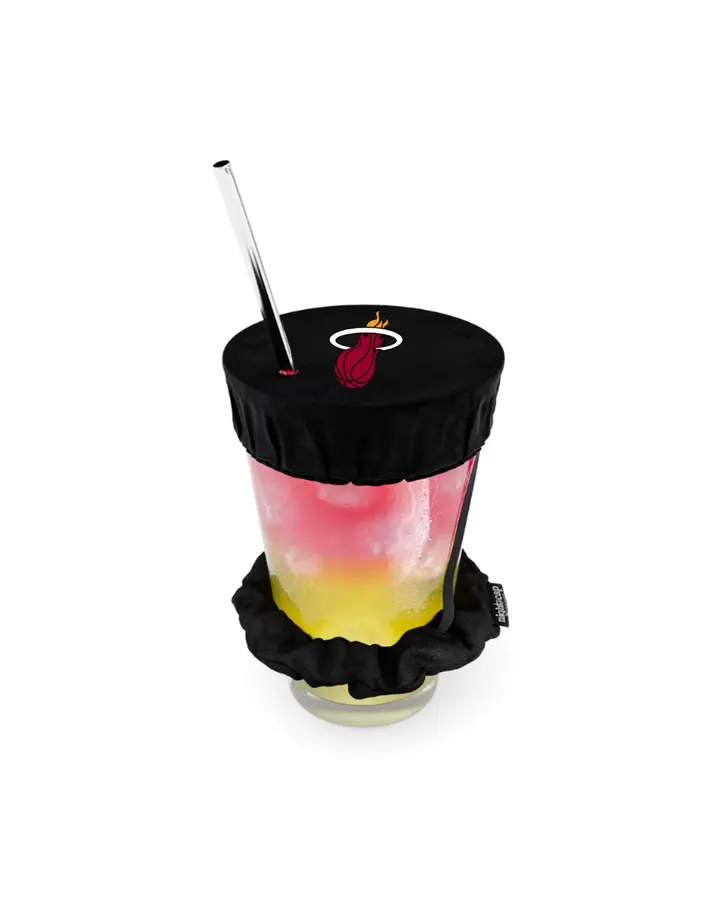 NightCap The Original Drink Cover Scrunchie - NBALAB Edition - As Seen On Shark Tank & TikTok - Reusable Cup Lid - Prevents Spiking - Sanitary Pocket - Black Drinkware Straw