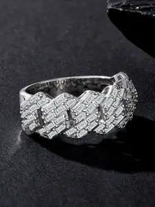 Father's Day Mother's Day gift, chilled diamond diamond ring, male and female hip hop full ring.