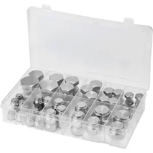 VEVOR 64 PCS DIN Hydraulic Fittings, Heavy Duty Master Industrial Hydraulic Cap and Plug, Hose Tube and Pipe Fitting Kit, Cap and Plug Kit with Precision Threading, Dash Sizes 14/16/18/22/26/30/36VEVOR Super Brand Day