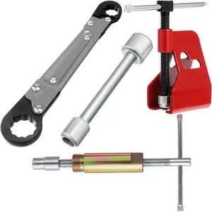 4 count Angle Stop Wrench Kit Plumbing Tool, Olive Ring  with Diameter of 1/2", 3/4", Compression Sleeve Puller for 1/2" Compression Fitting, Install Angle Stop Nut(Ferrule,Grey)