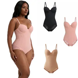 Body Shapewear Deep V Neck Bodysuit with Bra Support,Women's Shaping Yoga, Adjustable Strap Tight Fitting Innerwear XS-Xxl Compression