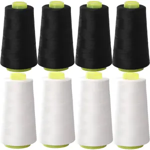 8PCS 40S/2 3000 Yard Spool All Purpose Polyester Serger Thread Cones