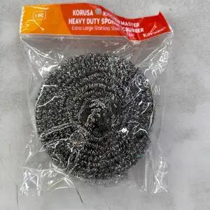 KORUSA Estropajo de Alambrejo Heavy Duty Sponge Master Extra Large Stainless Steel Scrubber Kitchen Tool