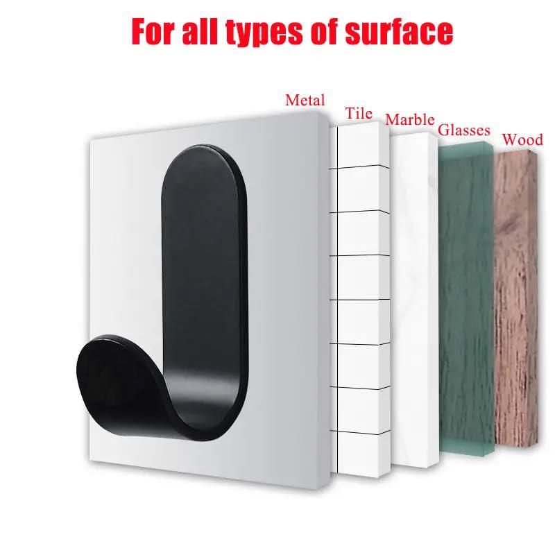 J-Shaped Coat Hooks Metal Wall Mounted Hook Hanger for Coat Hat Bag Purse Towel Black 5Pcs Rust-Proof & Corrosion-Resistant - Easy Installation - Heavy-Duty Performance - Modern Craftsmanship - Multi-Purpose Functionality - Organiser Hangable door
