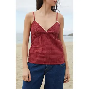 John Galt Women's Red Plaid Edith Tank Top