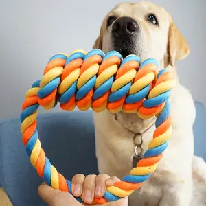 Durable Dog Toy Rope Knot, Suitable for Large Dogs, Multi-Color, Strong Chewing Resistant, Heavy Teeth Cleaning & Anti-Bite Design, Durable Heart Chew