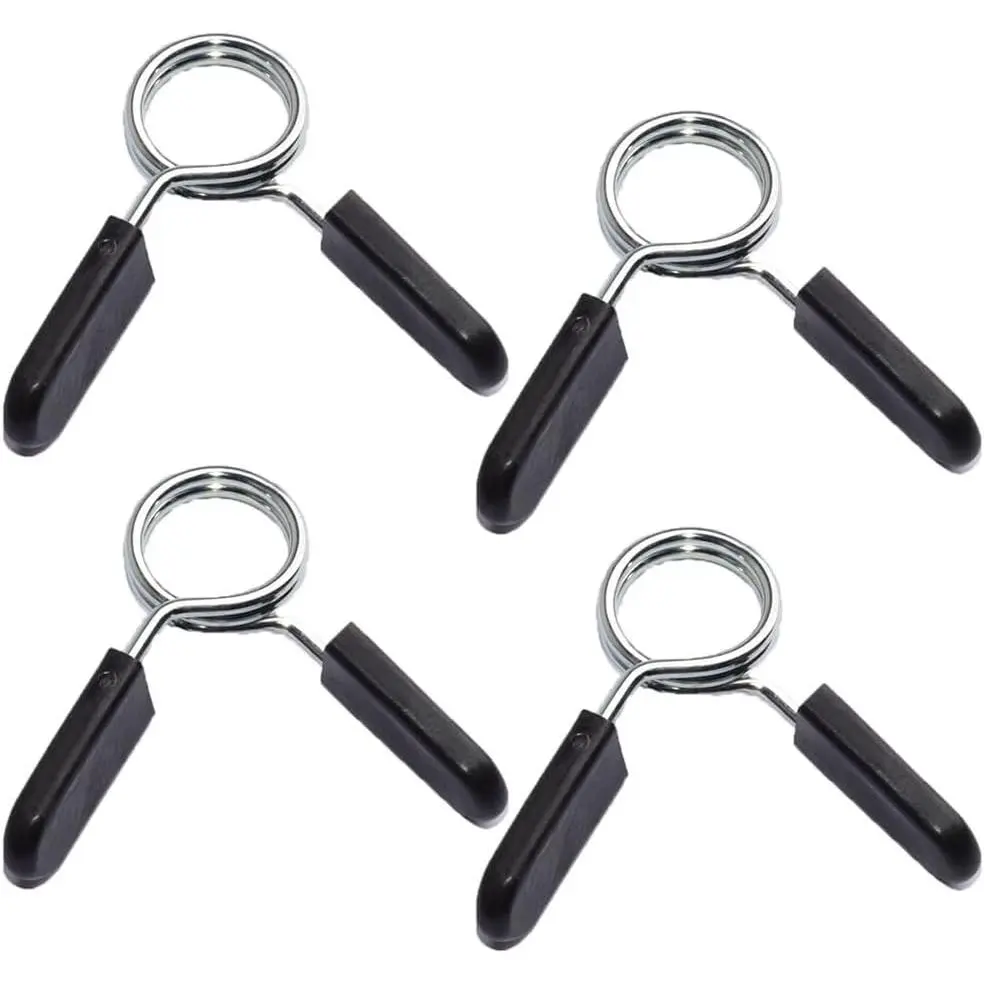 4 count 1 Inch Barbell Clamps, Spring Clip Collars Bars Clips Fitness Weight Lifting Dumbbell Weight Bar Clip Clamps for Many Gym Equipment Strength  Accessory