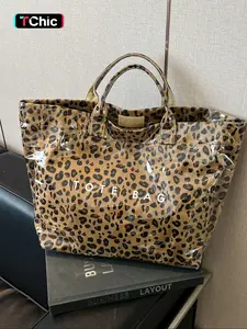 Large-Capacity Tote Bag for Women, Casual Versatile High-quality Daily Commuter Tote, Fashionable Shopping Bag, Leopard Tote Bag