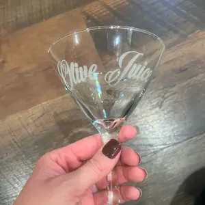 Martini Glasses - Clear Drinkware with Wine Design and Gilded Accents