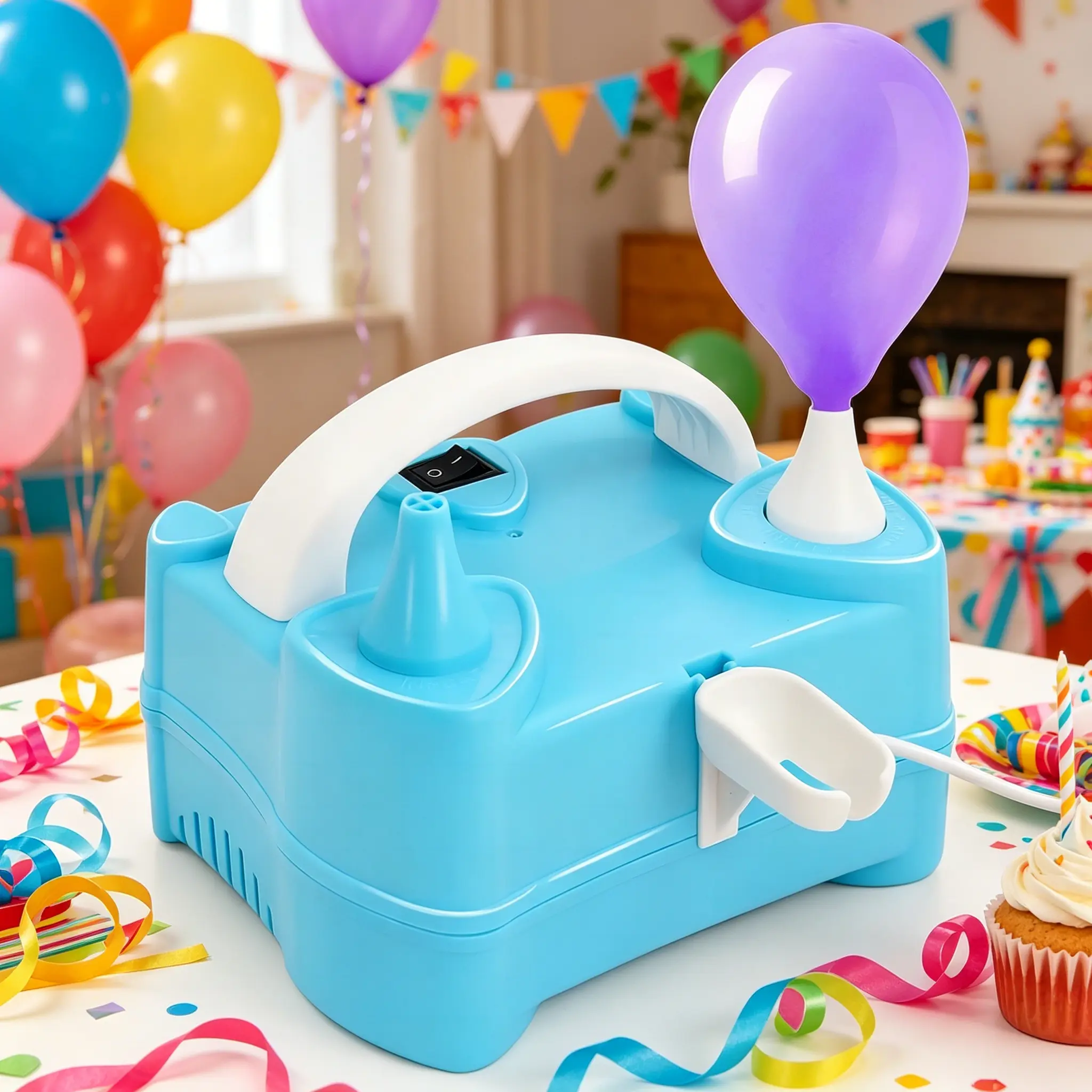 Electric Air Balloon Pump Portable Dual Nozzle 110V 600W Electric Balloon Blower Pump/Electric Balloon Inflator for Kids Party Decoration