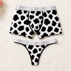 XL Matching Couples Underwear Men's Boxer Women's Panty Set in Cotton Lycra Blend for Coordinated Style and Comfort 36-38 Waist Fit