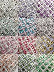 Luxe 6x8mm Small Rectangle Shape Foiled Pointed Back Rhinestones for Nails Arts and DIY