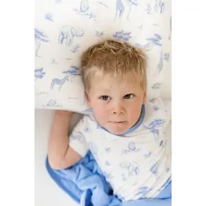 Toddler Pillowcase in Toile Safari