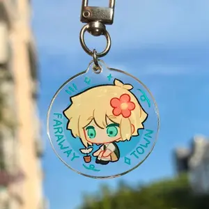 Game Omori Sunny Basil Cosplay Keychain Kawaii Acrylic Keyring Key Chain 2Pcs/set Bag Ornament Accessory Decoration Prop
