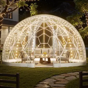 VEVOR Garden Dome Igloo, 12x 7.2 ft Outdoor Clear Bubble Tent for 4 - 7 Person, Weatherproof Geodesic Dome Greenhouse with Window, PVC Igloo Tent for Backyard Patios Camping Party WeddingVEVOR Super Brand Day