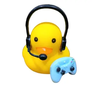 Yellow Rubber duck, PC gamer Duckie with headset and controller. Cute gift for the gamer in your life. And we all have one.