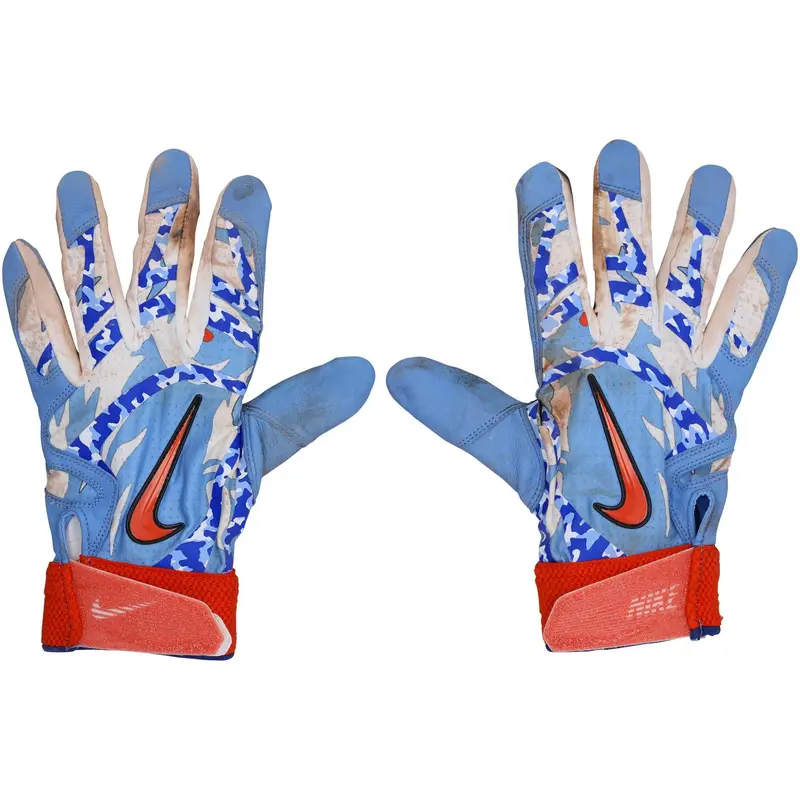 Pete Alonso New York Mets Game-Used Blue and Orange Nike Batting Gloves from the 2025 MLB Season - Fanatics Authentic Certified